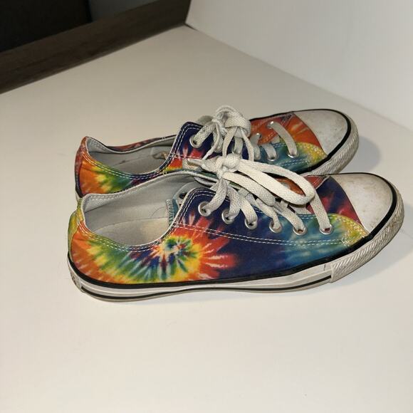 CONVERSE Chuck Taylor All Star Size W8.5 Low-Top Multicolored Tie-Dye Sneakers - Picture 3 of 5